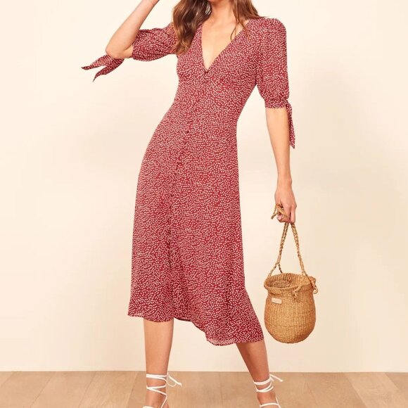 Reformation Dresses & Skirts - Red Floral Midi Dress
